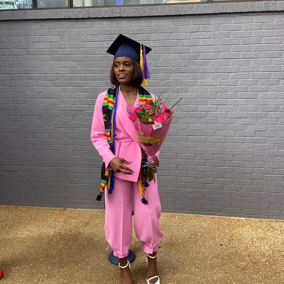 Two piece suit that comes with belt and ankle ties to produce the flared look - Picture 3 of 3